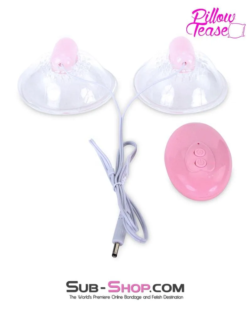 0182E      Pink Vibrating Nipple Stimulator Cups