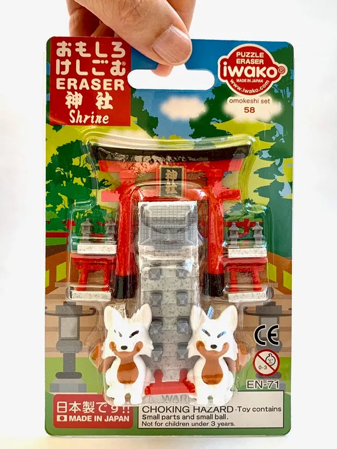 382951 IWAKO FOX SHRINE ERASERS CARD-SINGLE