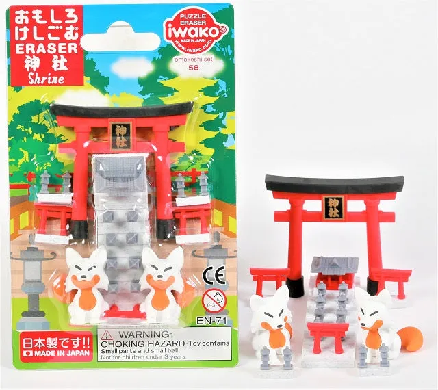 382951 IWAKO FOX SHRINE ERASERS CARD-SINGLE