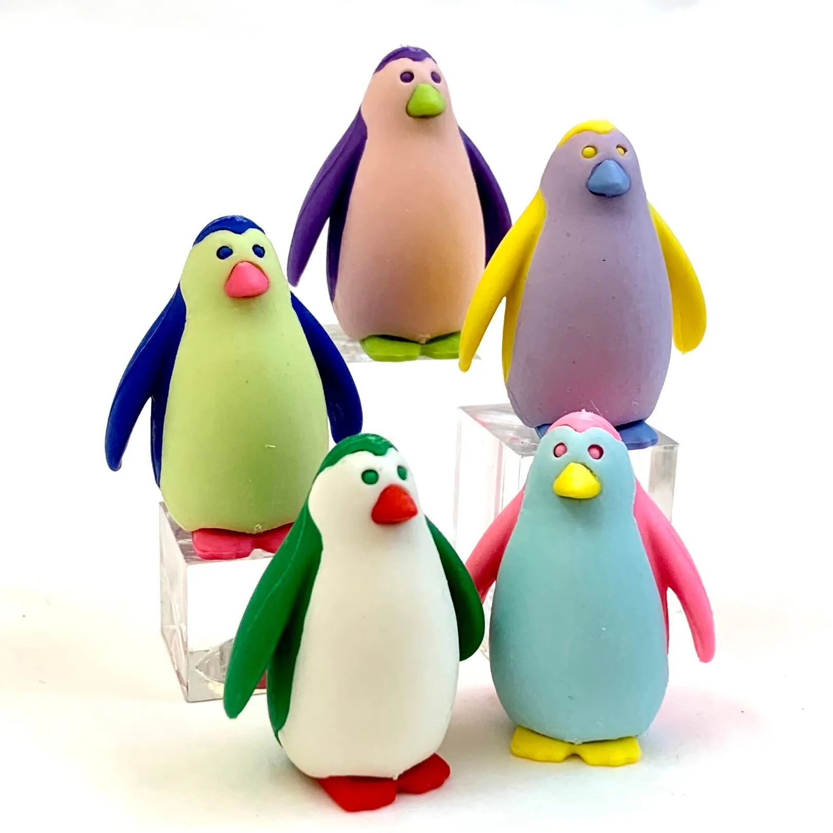 38459 Iwako Colorz Penguin -12 sets of 5 Erasers