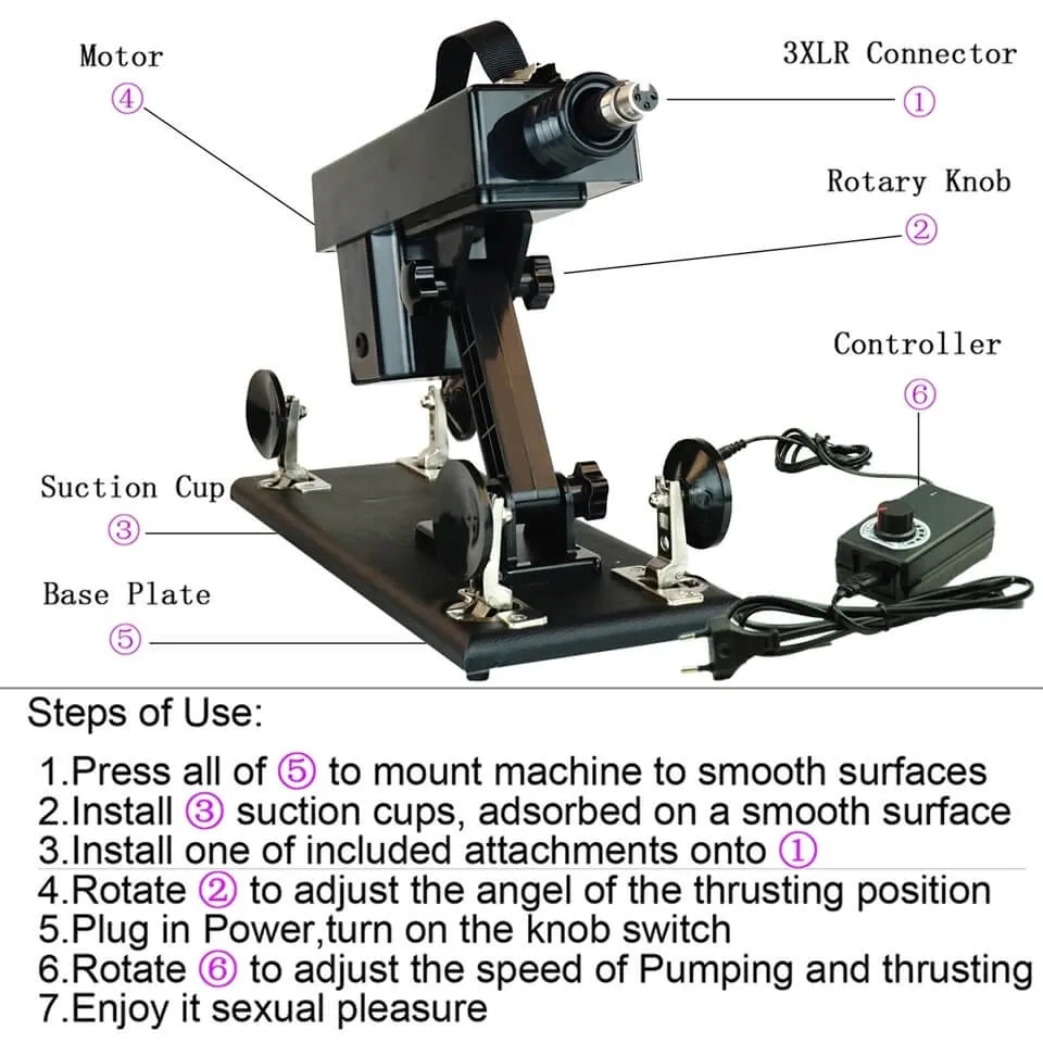 3XLR Adjustable Sex Machine Male and Female Pumping Gun