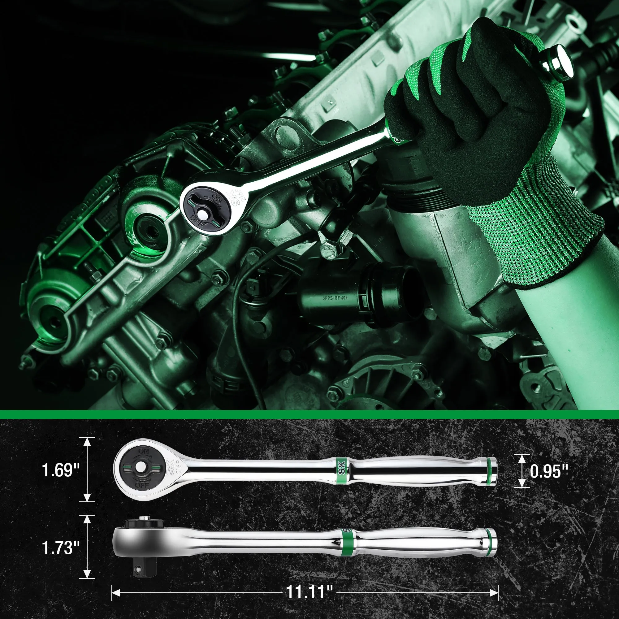 52 Piece 1/2" Drive, 6 Point, Standard & Deep, SAE & Metric Chrome Socket Set