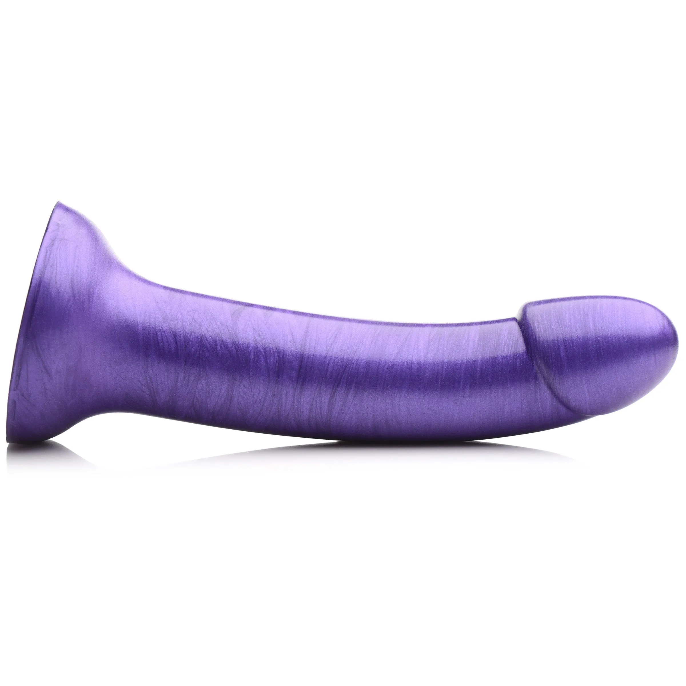 7" Metallic Silicone Dildo - Purple