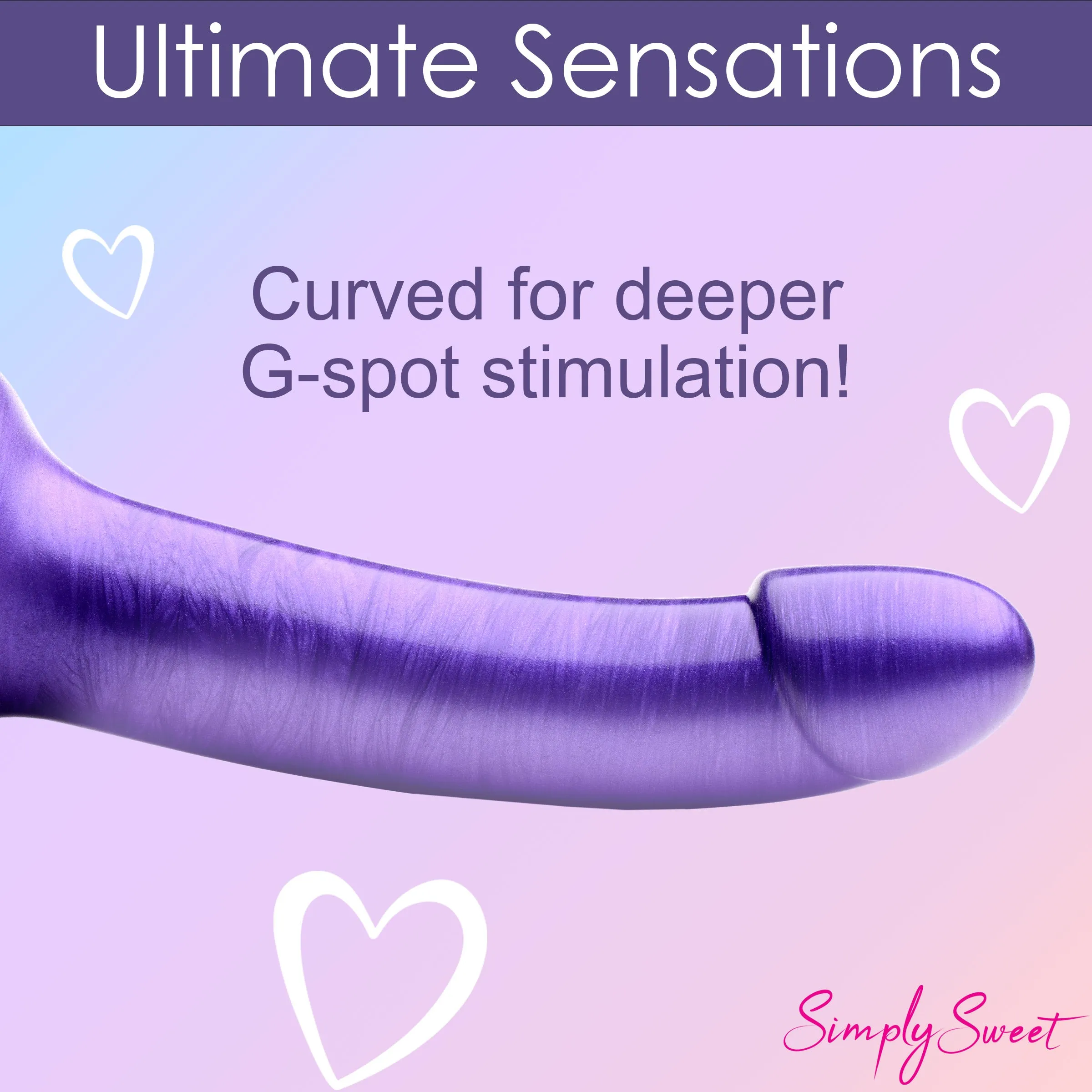 7" Metallic Silicone Dildo - Purple