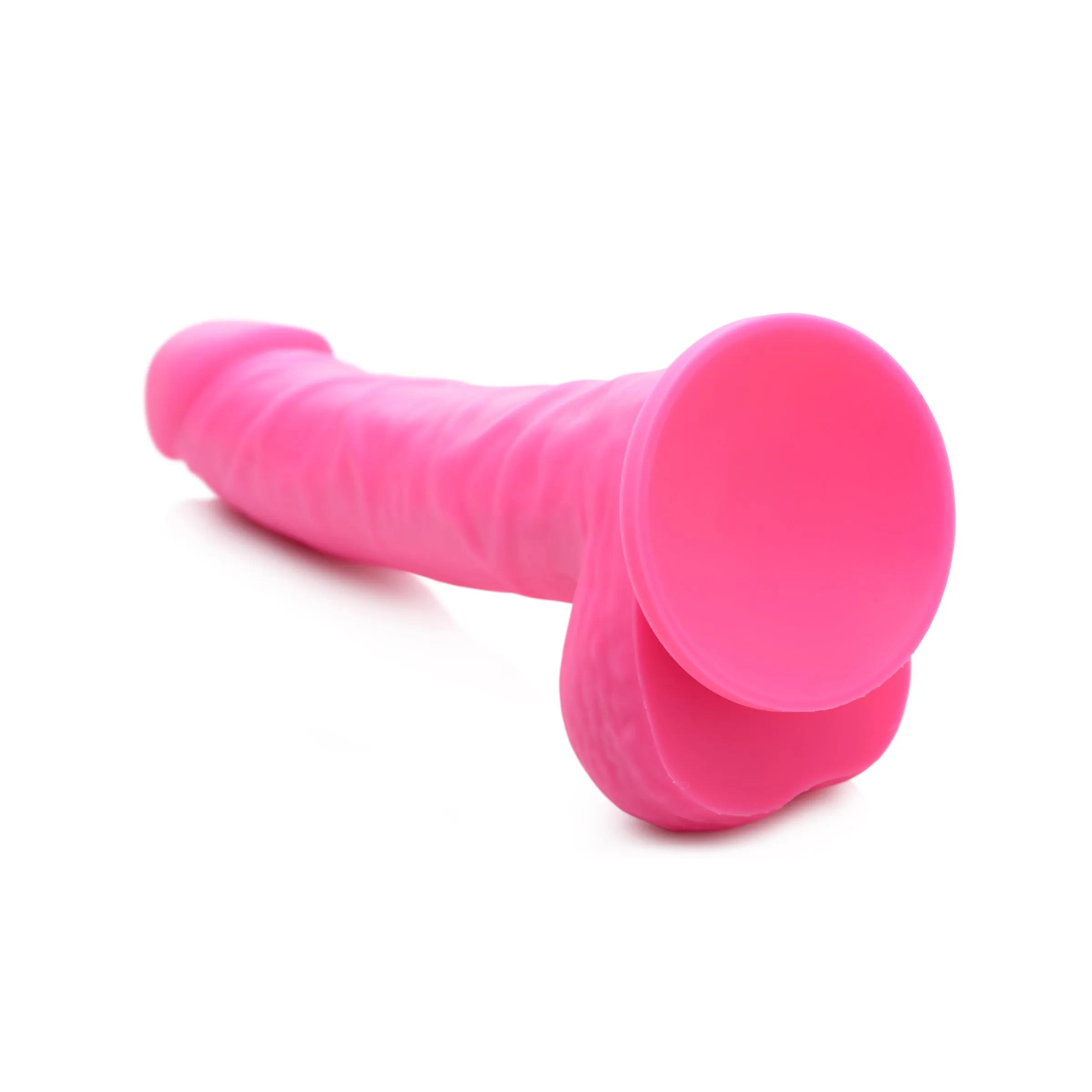 7" Silicone Dildo with Balls - Cherry