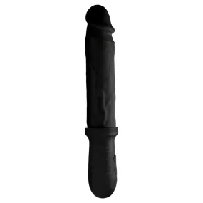 8x Auto Pounder Vibrating and Thrusting Dildo With Handle - Black