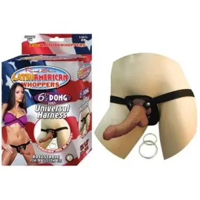 All American Whoppers 6.5-Inch-Dong With Universal Harness Latin