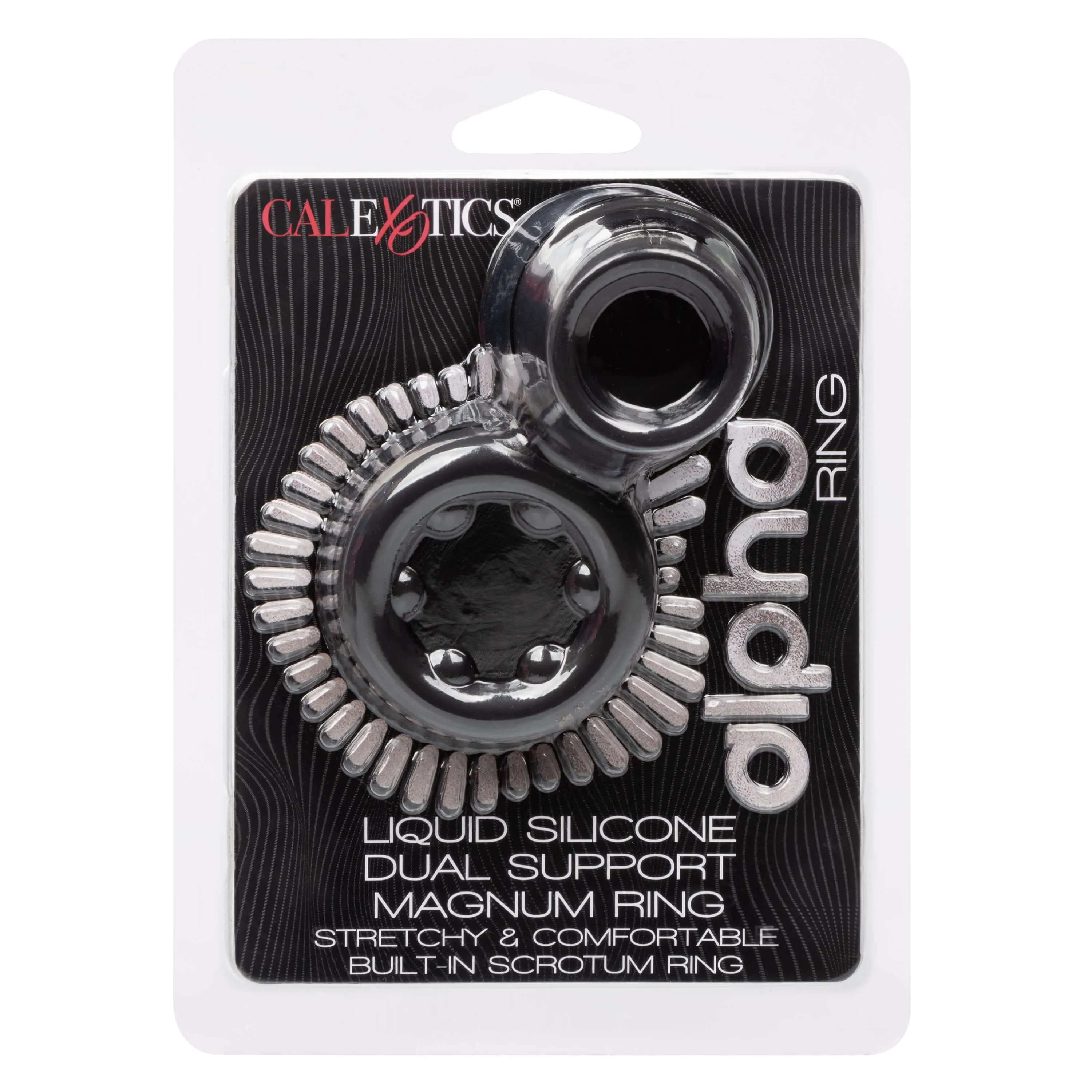 Alpha Liquid Silicone Dual Magnum Cock Ring Black