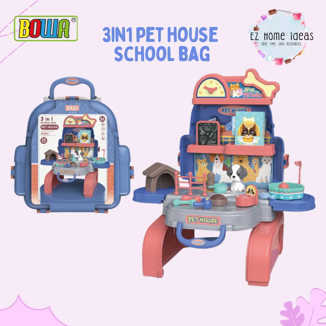 BOWA 3 in 1 Pet House School Bag 3 