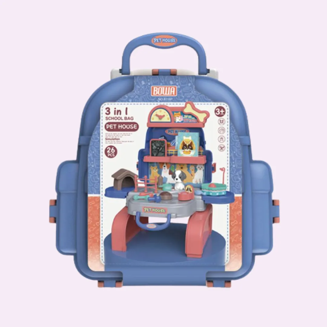 BOWA 3 in 1 Pet House School Bag 3 