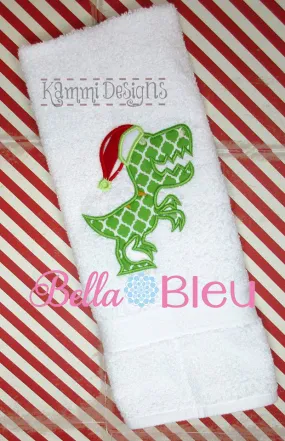 Christmas Santa Dinosaur Dino Machine Applique Embroidery Design