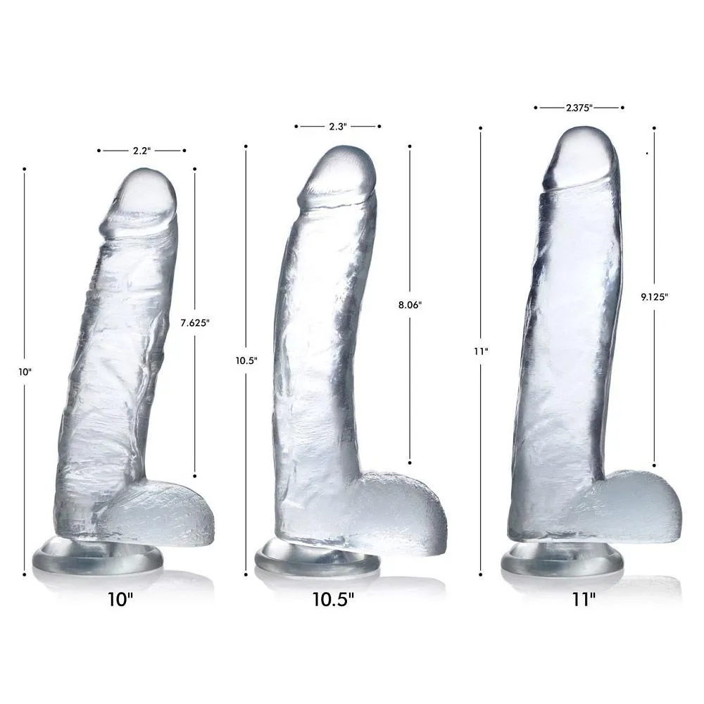 Clear C-Thru Dildo with Balls