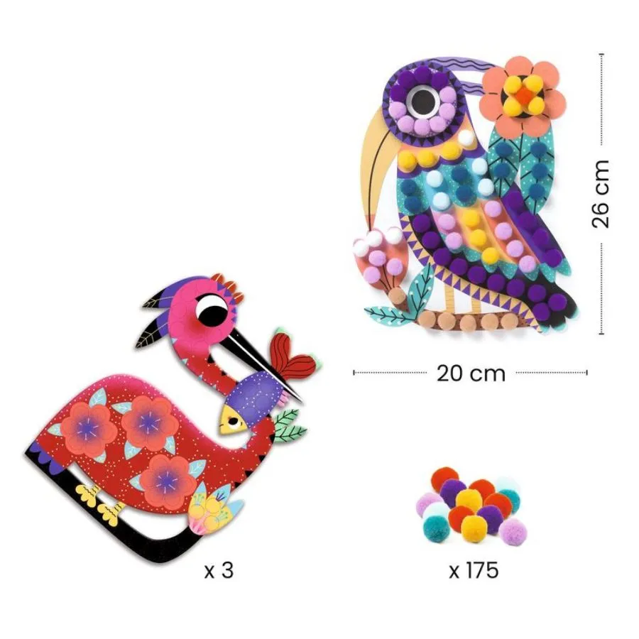 Djeco - Assortments Pompom Collage Craft Kit