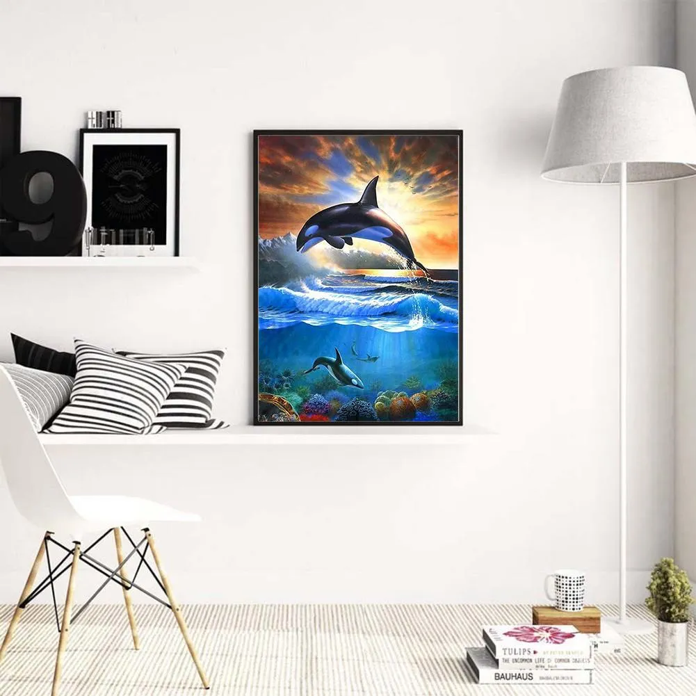 Dolphin - Full Square Diamond - 40x50CM