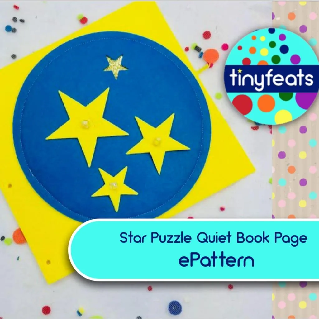 ePattern - Star Puzzle Quiet Book Page Sewing Pattern