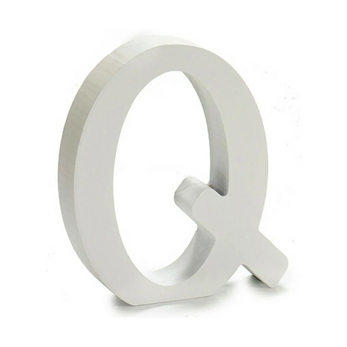 Letter Q Wood White (2 x 16 x 14,5 cm) (24 Units)