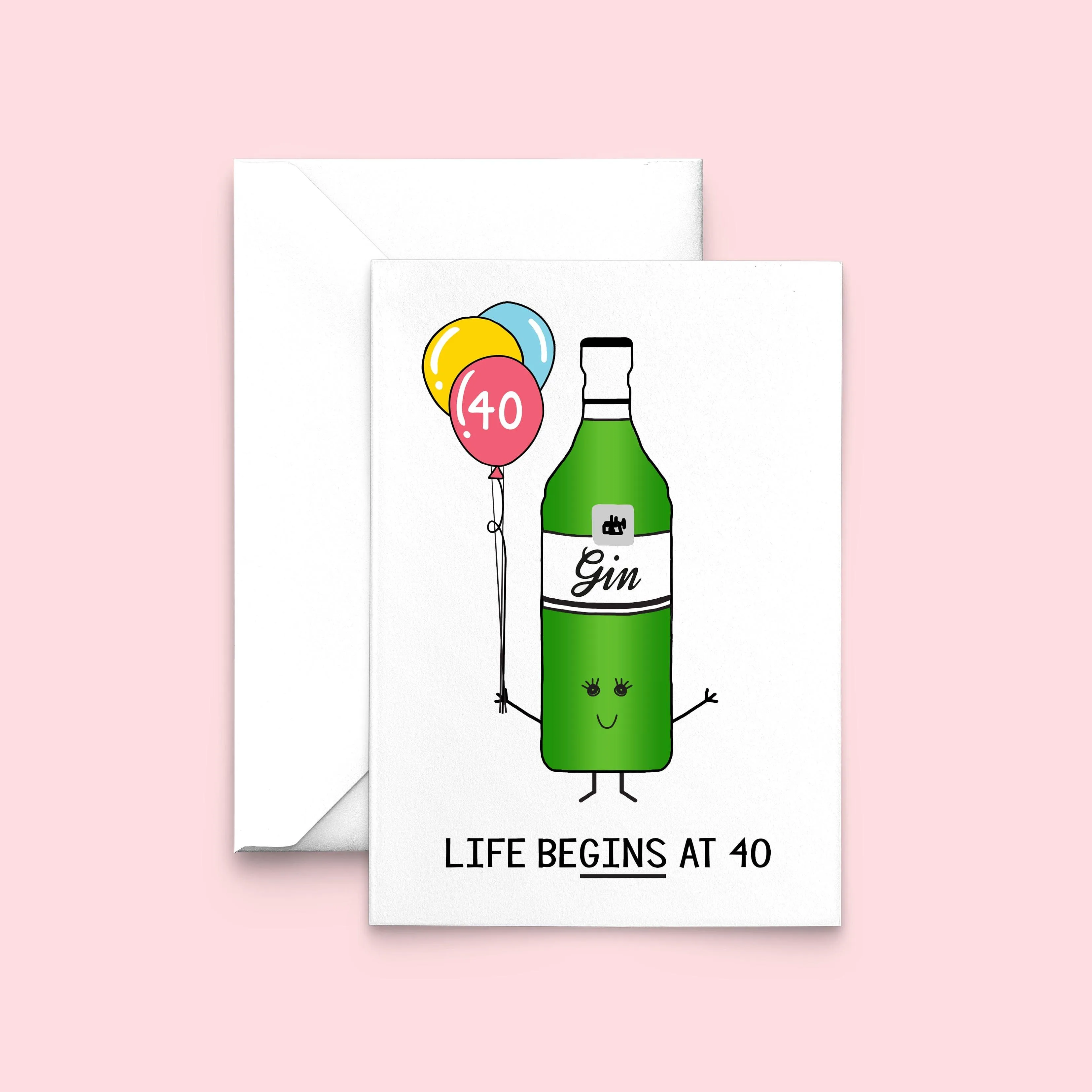 'Life BeGINS at 40!' Funny Gin 40th Birthday Card