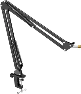 Microphone Boom Arm, Low Profile Adjustable Stick Microphone Arm Stand with Desk Mount Clamp, Screw Adapter, Cable Management for Podcast Streaming