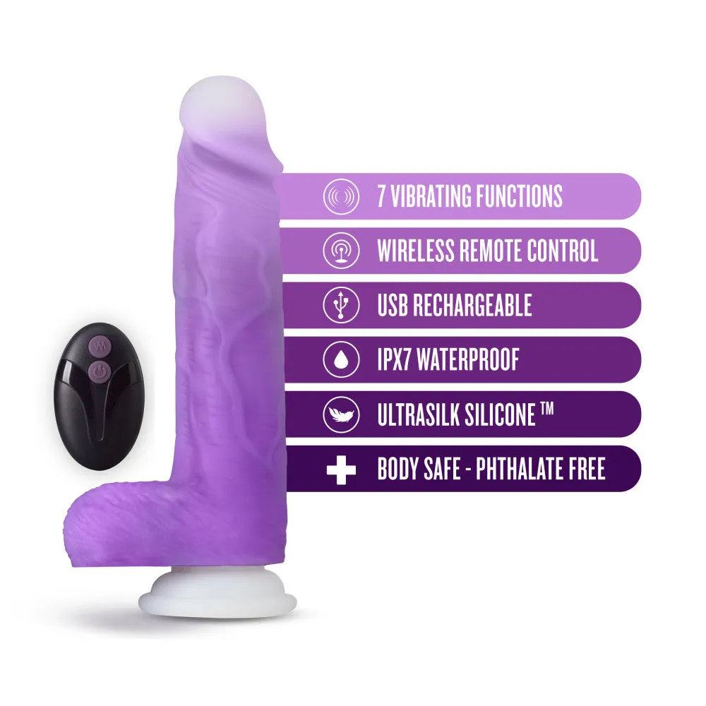 Neo Elite By Blush® | Encore Purple: 8.5-Inch Long Vibrating Dildo - Made with Purio™ Silicone & SensaFeel® Dual Density Realistic Technology