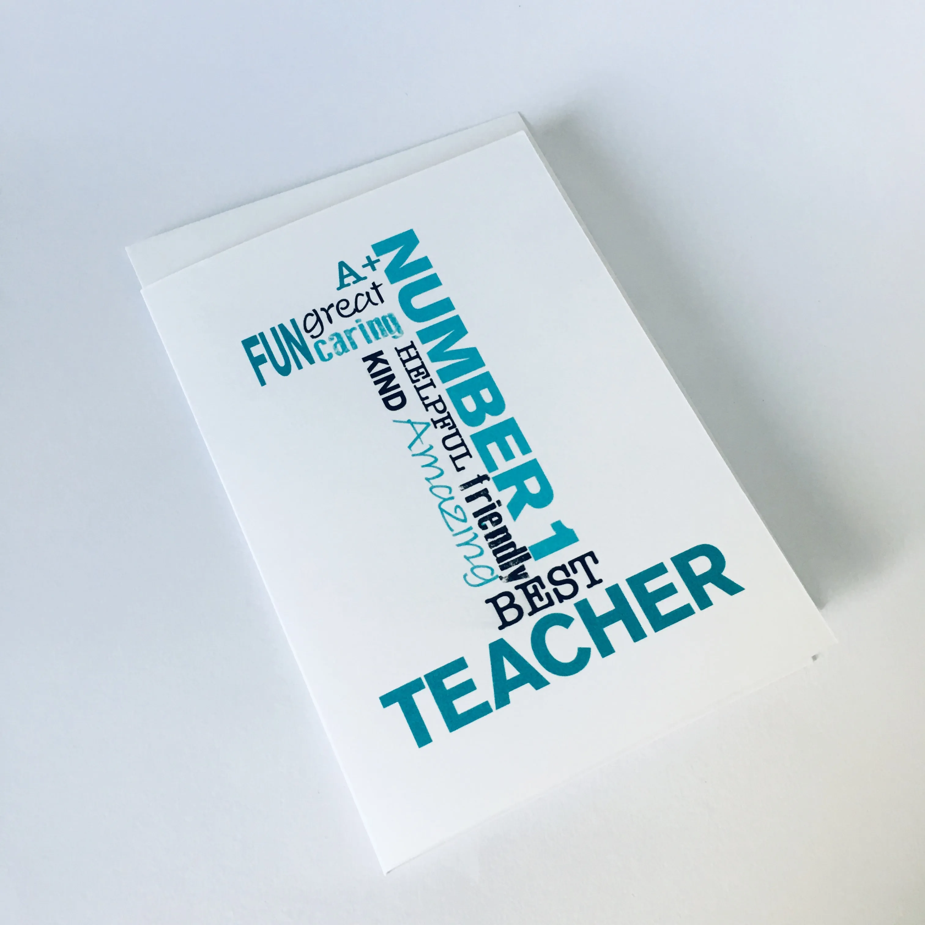 Number 1 Teacher Card - 5"x7" & A4 size