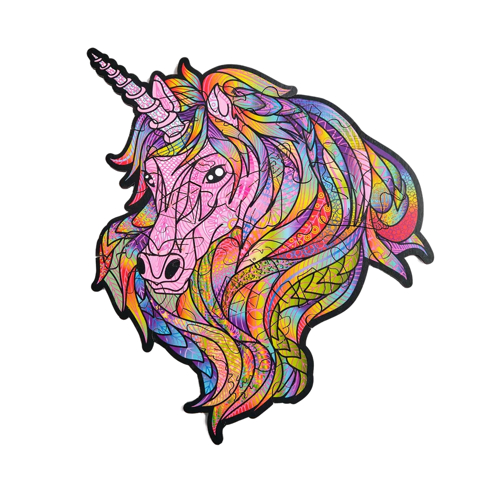 Pink Sky Unicorn (mini color puzzle)