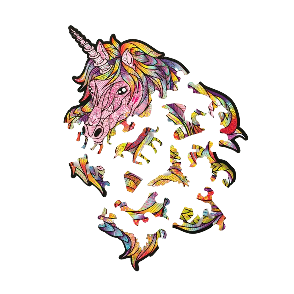 Pink Sky Unicorn (mini color puzzle)