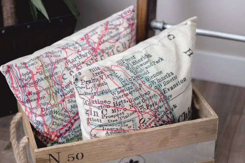 Reading Map Pillow