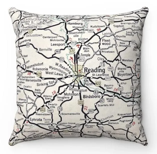 Reading Map Pillow