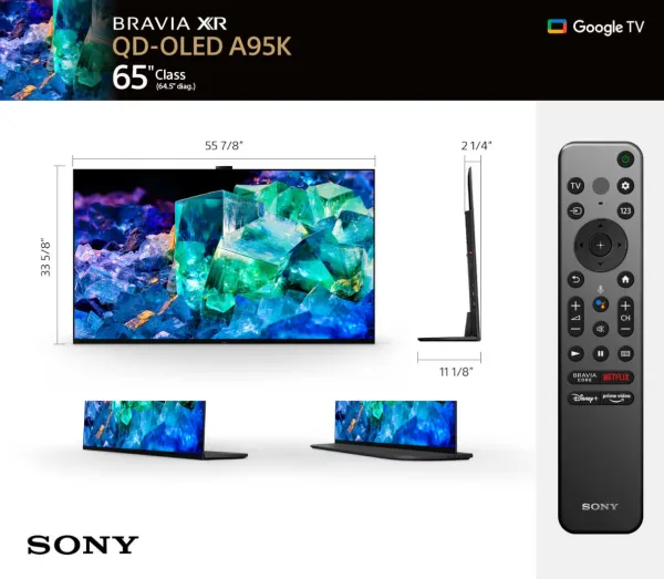 Sony XR65A95K BRAVIA XR 65" Class 4K HDR OLED TV with Google TV