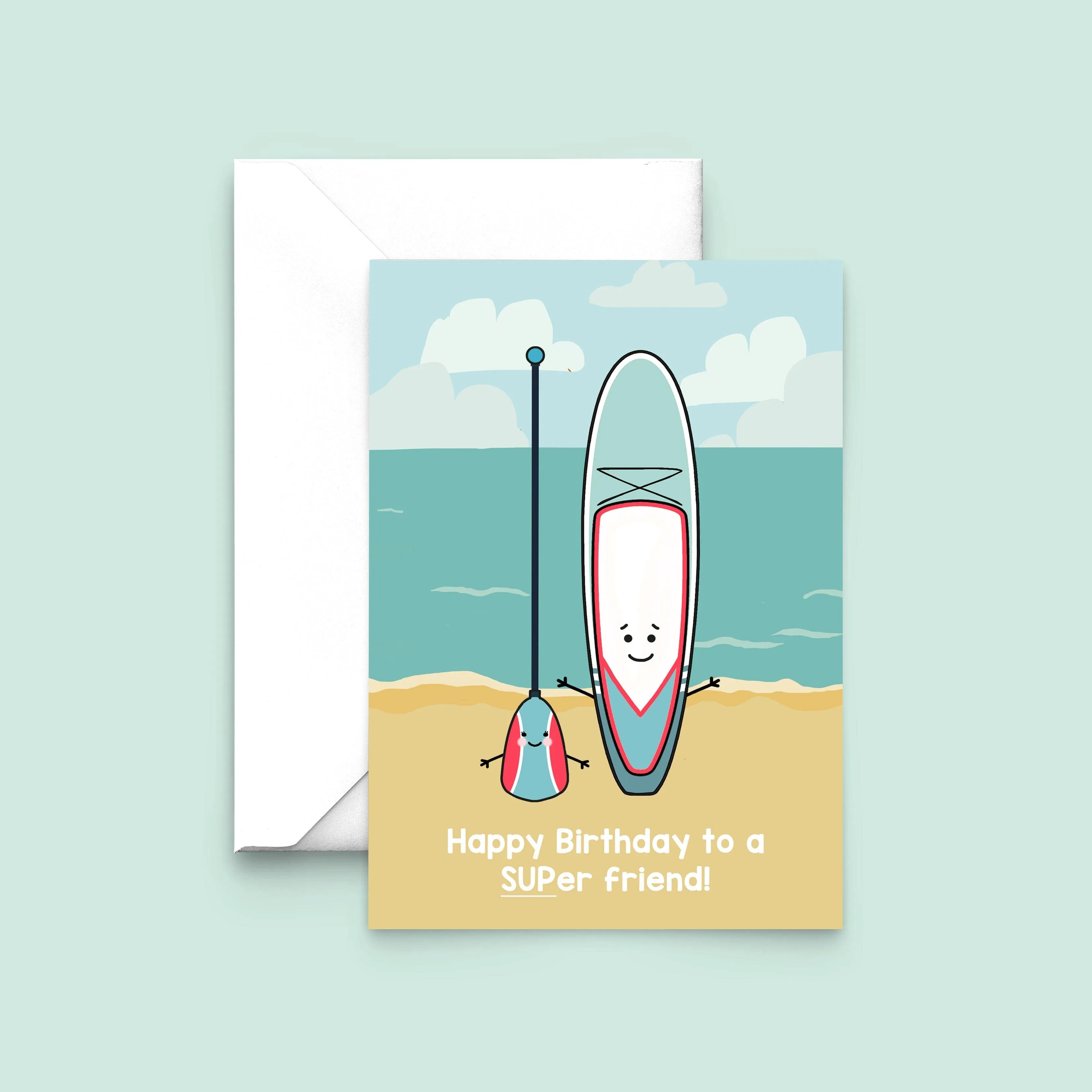 Stand Up Paddle Board Birthday Card For Friend