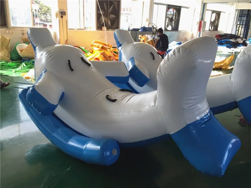 Water Play Equipment Dolphin Inflatable Ride On Animal BARRYPF015